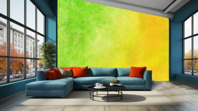 Yellow-green grunge in watercolor Wall mural