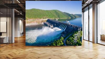 Hydroelectric dam on the river Wall mural