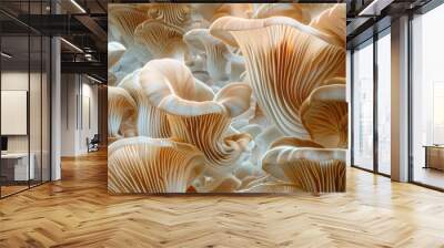 Oyster mushrooms background for design. Wall mural