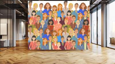 pattern. illustration of people in different clothes, in different poses. men and women. vector sketch Wall mural