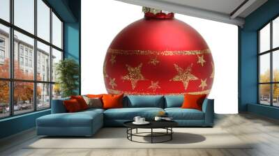 Red christmas ball Wall mural