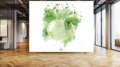 Abstract watercolor shape on white background. Color splashing hand drawn vector painting Wall mural