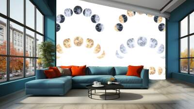 Watercolor lunar eclipse isolated on white background modern space design Wall mural