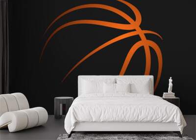 Basketball ball in minimalist style. Vector illustration. Sketch for creativity. Wall mural