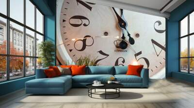 old clock on black background Wall mural