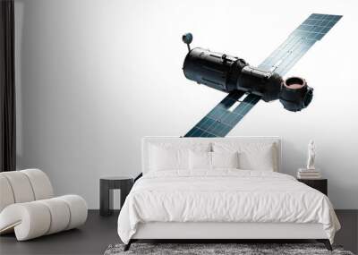 illustration with an artificial earth satellite on the theme of space industry technology Wall mural