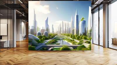 sustainable city powered by waste futuristic cityscape powered b Wall mural