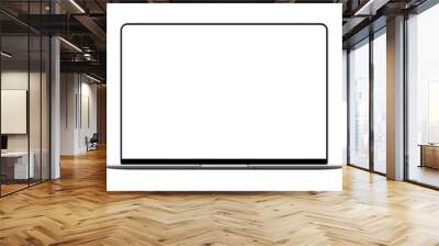 Laptop mock up with blank frameless screen - front view. Vector illustration Wall mural