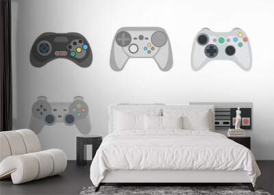 retro gamepads and joysticks icons isolated on white background. console for video game. vector illu Wall mural