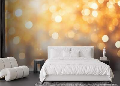 Festive New Year card with winter blurred bokeh and lights Wall mural