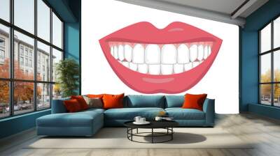 Beautiful smile with white teeth. Wall mural