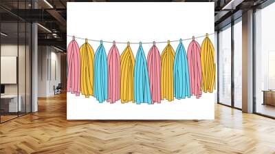 Tissue paper garland vector illustration. Wall mural