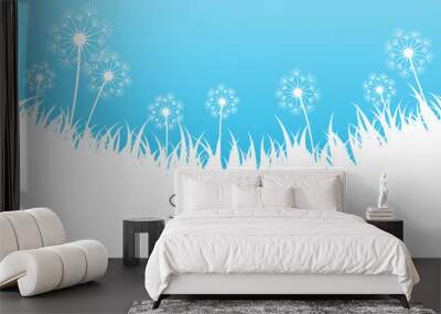 Blue spring background with place for text Wall mural