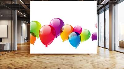 Color balloons background with place for text Wall mural