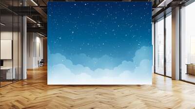 Night starry sky with clouds for Your design Wall mural