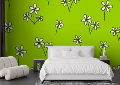 Seamless pattern with doodle flowers  Wall mural