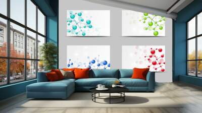 set of molecular business cards Wall mural