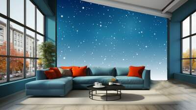 Shiny stars on night sky background - horizontal panoramic banner for Your design Wall mural