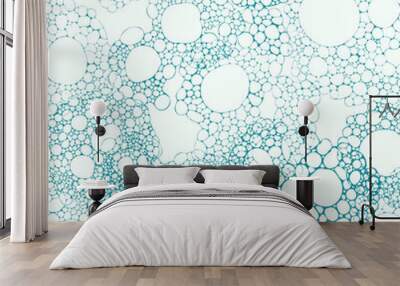 Soap bubbles and foam, seamless pattern Wall mural