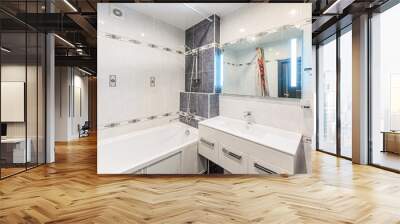 interior apartment room bathroom, sink, decorative elements, toilet Wall mural