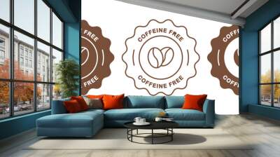 Caffeine free vector icon set. Brown coffee sign Wall mural