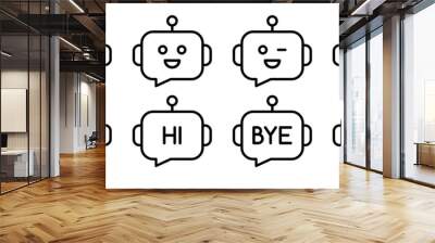 Chatbot icon vector set. Ai bot with message symbol Wall mural