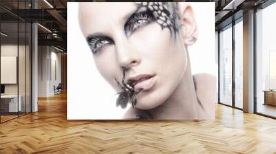 Black and white make up. Wall mural