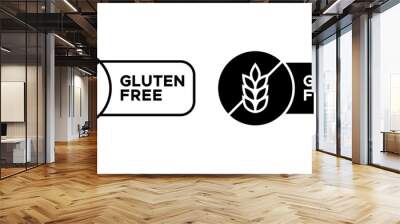 Gluten free icon vector set. No gluten emblem for product Wall mural