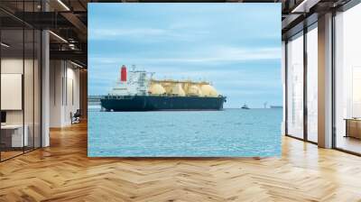 liquefied natural gas carrier vessel during loading at an LNG offshore terminal Wall mural