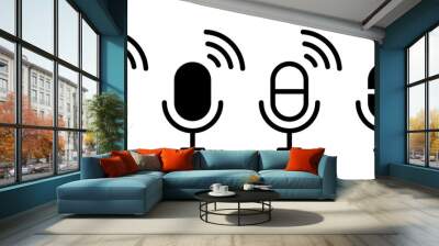 Microphone icon vector set. Speech command symbol Wall mural