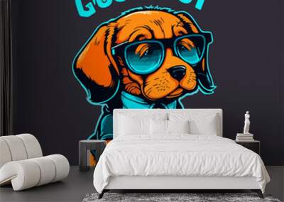 Puppy Vector illustration for t-shirt design Wall mural