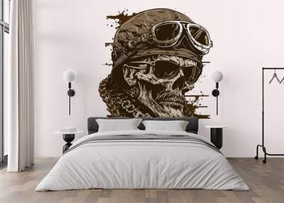 Skull. Vector illustration for t-shirt design Wall mural