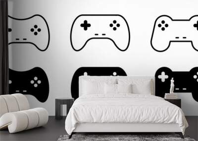 Video game console vector icon set. Gaming controller symbol. GamePad logo Wall mural