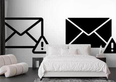 Warning icon vector set. Email, message symbol Wall mural