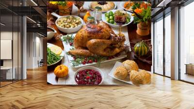 Rustic Thankgiving Dinner Wall mural