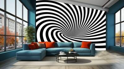 3D Surreal Striped Pattern Background And Hole Wall mural