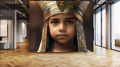 Portrait of a child from Egypt. Egyptian child in Egyptian historical national costume portrait. generative AI Wall mural