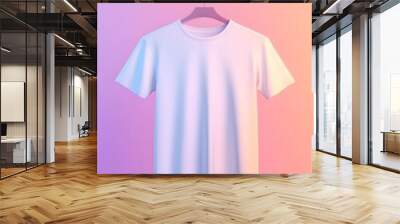 A blank t-shirt mockup displayed on a hanger Wall mural