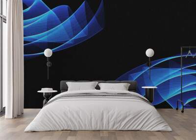 abstract blue line light background Wall mural