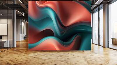 Create a dynamic gradient background with a blend of vibrant coral and teal hues transitioning smoothly, ideal for modern web design and marketing graphics Wall mural