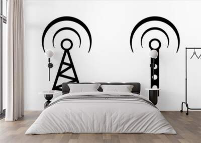 Antenna icon. Communication tower icon. Radio tower icon symbol, vector illustration Wall mural