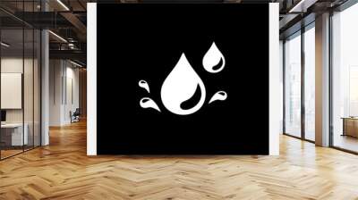 Blue water drops icon. water or oil drop symbol. water drop and splash sign. splash water drop, vector illustration Wall mural