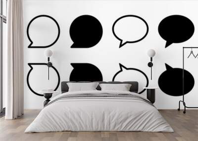 Bubble speech icon. Blank empty bubbles vector illustration Wall mural