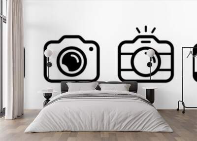 Camera icon set. photo camera in flat style symbol. photography camera line art signs, vector illustration Wall mural