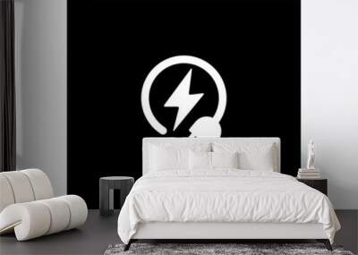 Electrical power icon symbol sign, vector illustration Wall mural