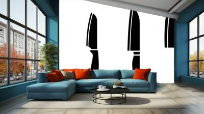 Kitchen knife icon in flat style. Wall mural