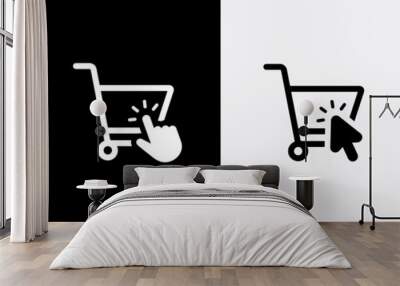 shopping cart icon. web store shopping cart icon. internet shop buy logo symbol sign, vector illustr Wall mural