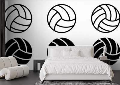 Volleyball icons set. Outline set of volleyball vector icons for web, app design isolated on white background Wall mural