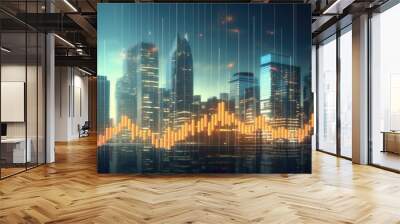 An abstract view of stock market growth investing in business Wall mural