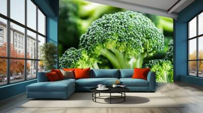 Fresh Broccoli Close Up Vibrant Green Healthy Vegetable Wall mural